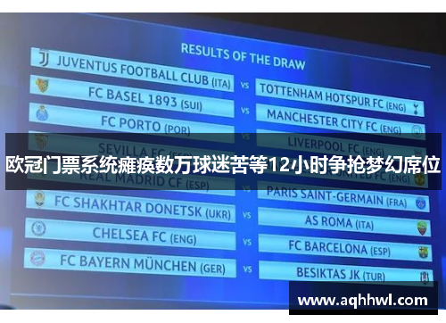 欧冠门票系统瘫痪数万球迷苦等12小时争抢梦幻席位